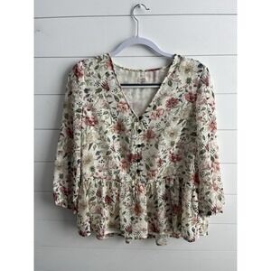 Matilda Jane Women's Good Hart GH Zilker Floral Blouse Size M 0508